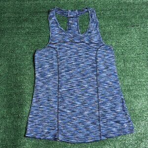 Nicole Miller Racerback Active Yoga Running Workout Heather Blue Tank Top Size M